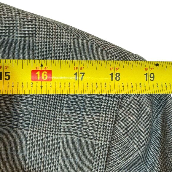 Glen Plaid Suit Jacket 42L by Arnie – Gray Brown Check - Picture 13 of 16